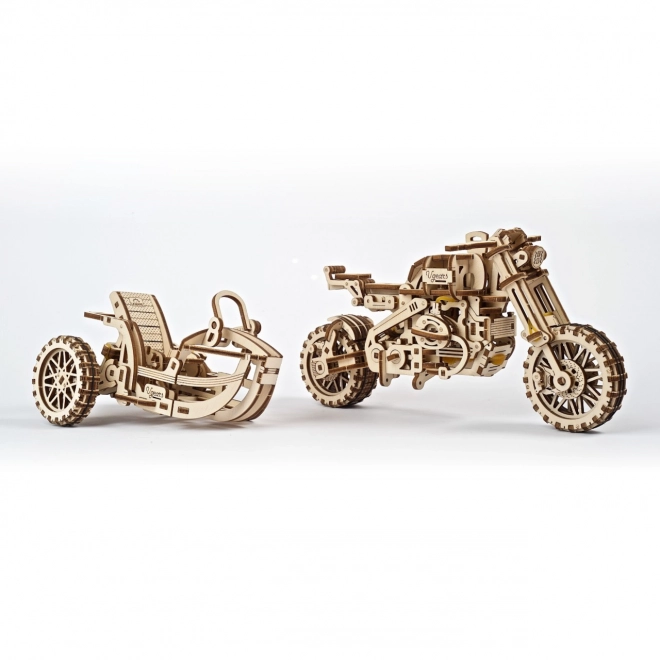 Ugears 3D-puzzel Motorfiets met zijspan 380 stuks