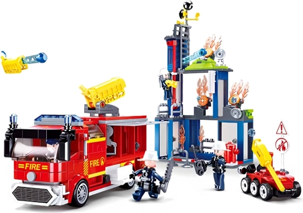 Sluban pompiers – grand camion de pompiers avec canon à eau et robot mobile