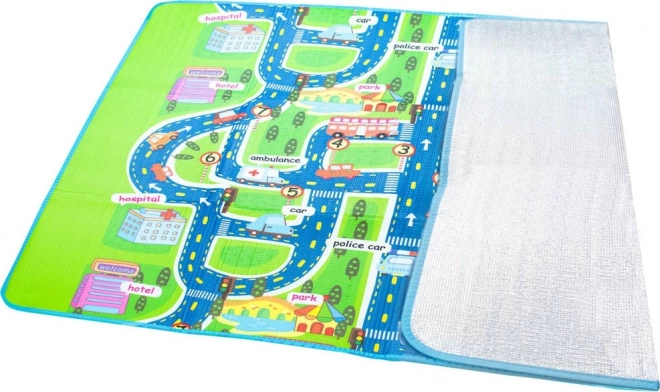 Opvouwbare kinder speelmat met straatmotief 160 x 130 cm