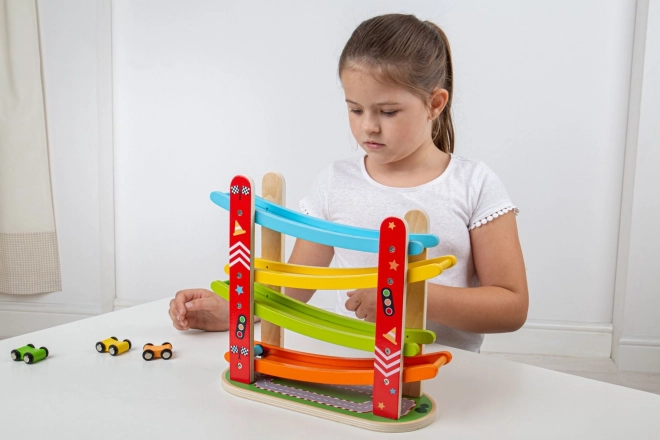 Holz-Rennbahn für Autos von Bigjigs Toys