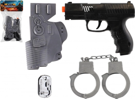 Military Set of Plastic Wheel-Powered Guns with Accessories