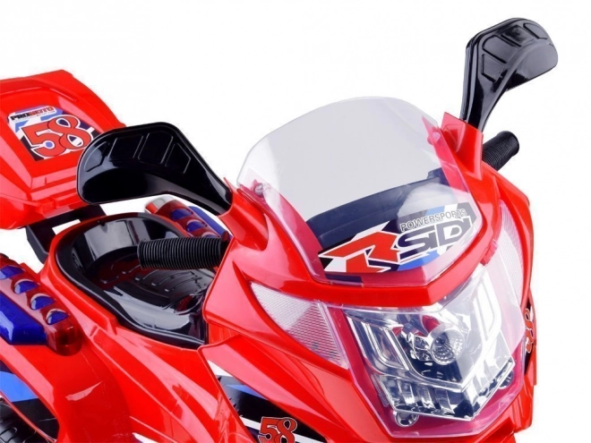 Kinder sportmotorfiets met kleurrijke LED-verlichting – Rood