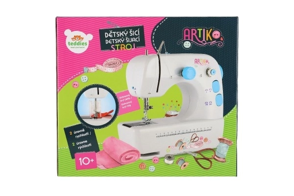 Naaimachine plastic/metaal 25cm op batterijen met licht en geluid in doos 30x26x13cm