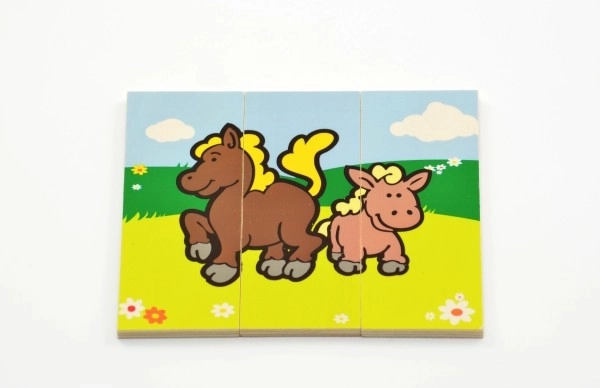 Puzzel Mijn eerste dieren houten 18 stukjes voor de kleintjes in doos 13x11,5x4,5cm 12m+ MPZ