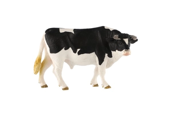 Kunststof figuurtje van een Holstein-stier 13 cm