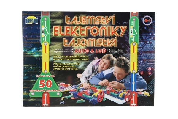 Geheimen van Elektronica - Auto, boot 50 experimenten op batterijen in doos 46,5x33,5x4cm vanaf 6 jaar