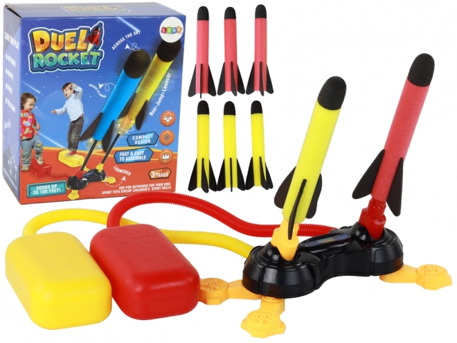 Pompe de fusée en mousse jaune rouge 6 pièces
