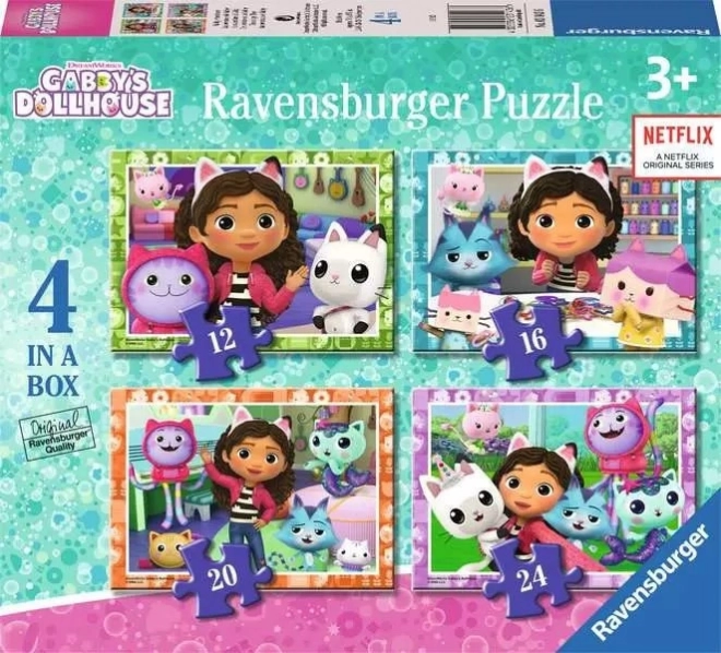 Puzzle 4v1 Gabbys Katzenhaus 12/16/20/24 Teile