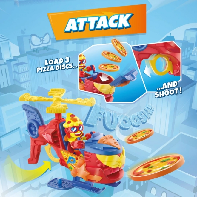 SuperThings Pizzacopter mit Scheibenwerfer