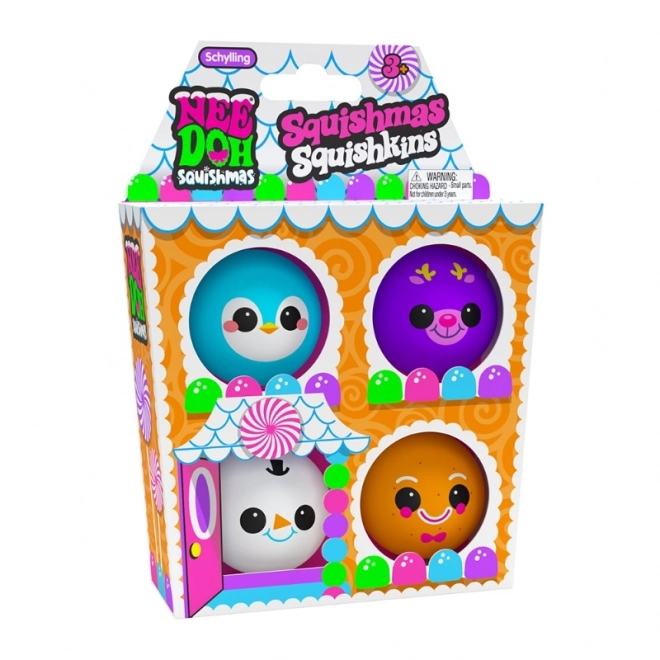 Schylling NeeDoh Squishmas Squishkins Set van Kneedbare Ballen