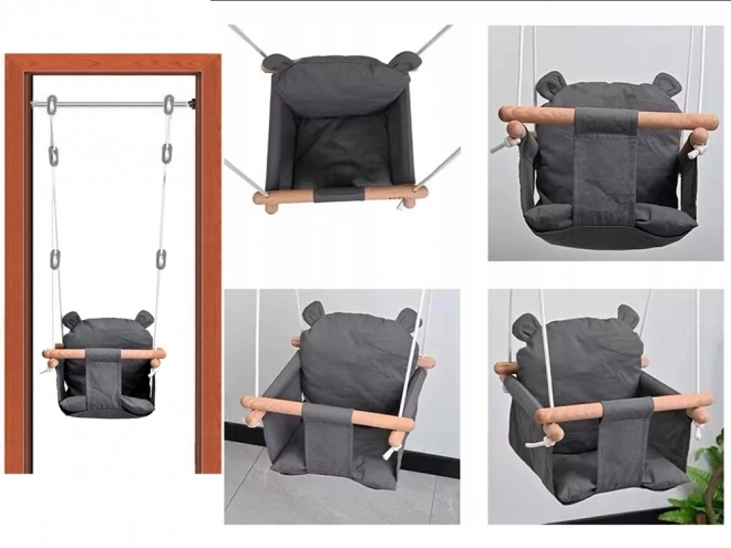 Wooden Baby Swing with Bucket Seat