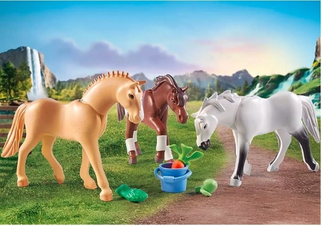 Horses Wasserfall - Set mit drei Pferden