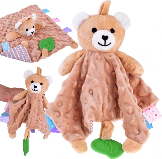 Cuddly Blanket Bunny with Tags and Teether for Babies – Bear