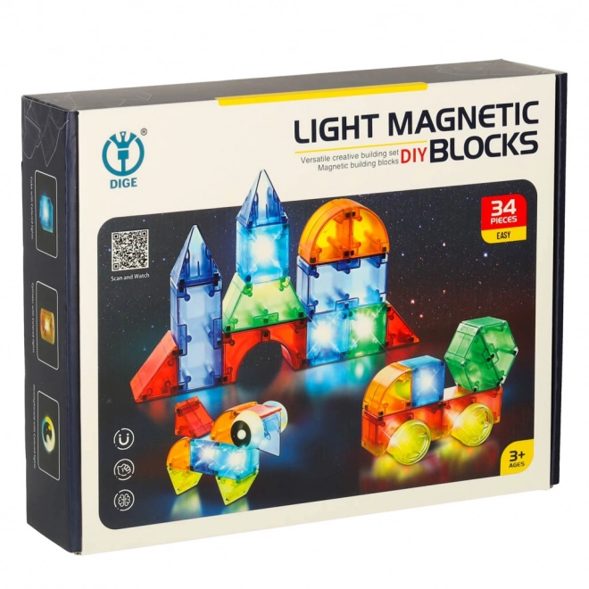 Lichtgevende magnetische blokken 32 st.