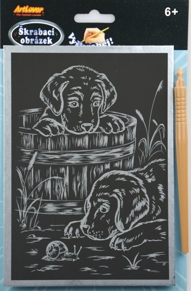 Kras- en zilveren afbeelding 14x22cm