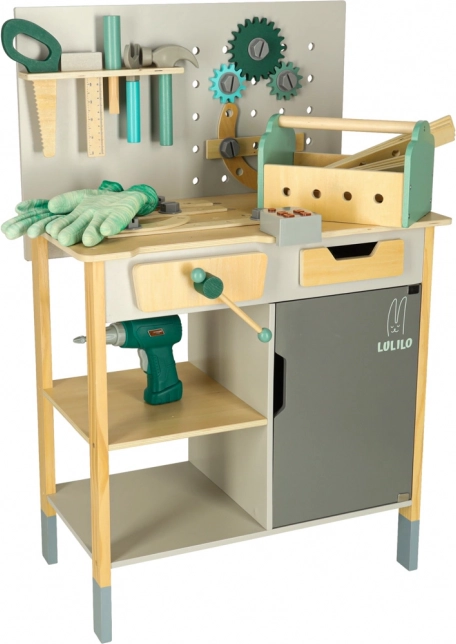 Lulilo Fikso houten workshop set kleine doe-het-zelver met gereedschap