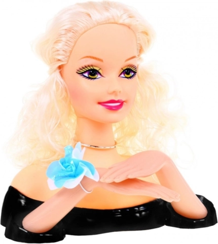 Tête de poupée pour coiffer et maquiller, dès 3 ans, avec set d’accessoires – Blonde