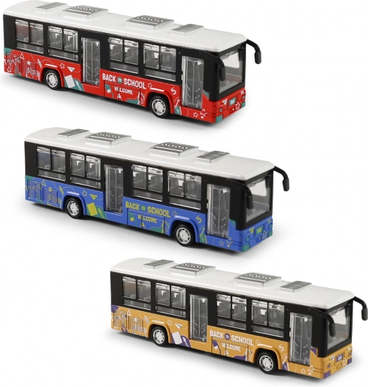 Metal bus with opening doors