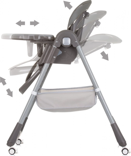 Chaise haute First Spoon de couleur grise
