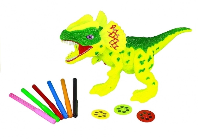 Projektor Dino 2v1 mit Filzstiften