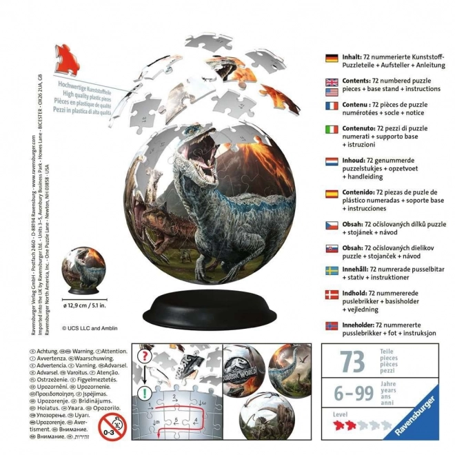 Ravensburger 3D Puzzleball Jurassic World 72 Teile