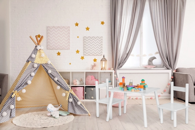 Set kinderkamer meubelen Tafel + 2 stoelen