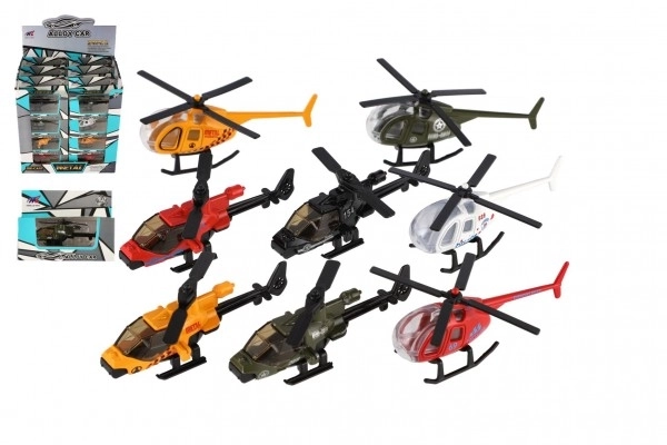 Metalen en plastic helikopter voor kinderen 10 cm