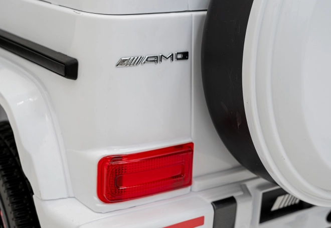 Mercedes AMG G63 voor kinderen wit + afstandsbediening + MP3 LED + langzame start + EVA + gordels