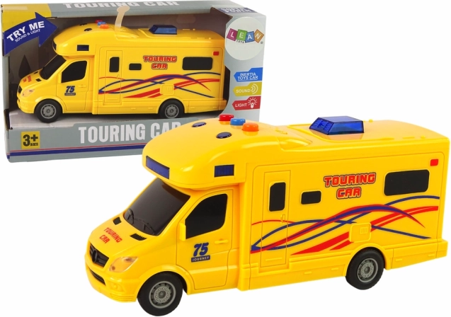 Speelgoedauto caravan met frictieaandrijving, licht en geluid