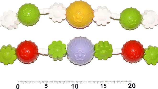 Kinderwagenketting met bloemetjes en ballen