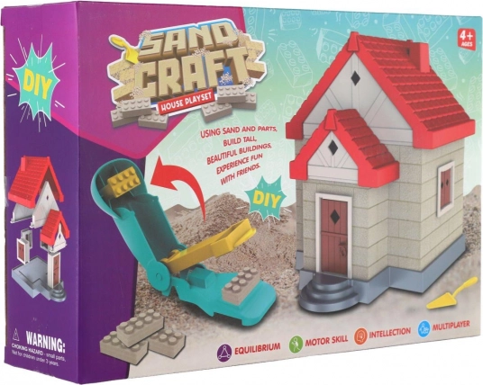 Kit de construction maison en sable à modeler avec accessoires