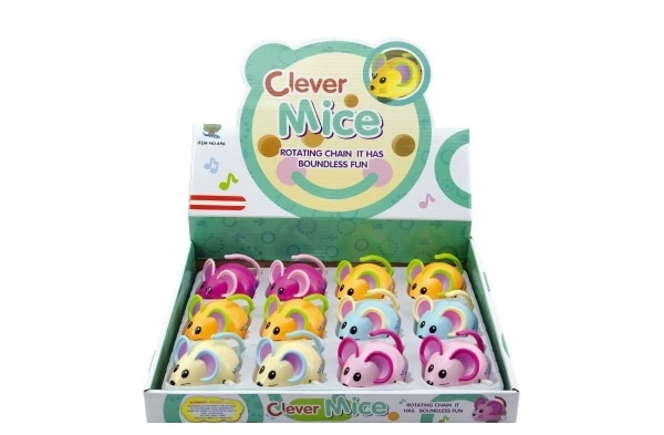 Plastic Wind-Up Mouse 8 cm, 5 colors