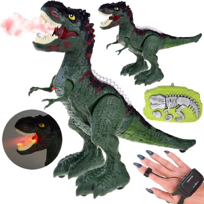 Dinosaure RC contrôlé par gestes et télécommande, lumières, sons et vapeur – Zi