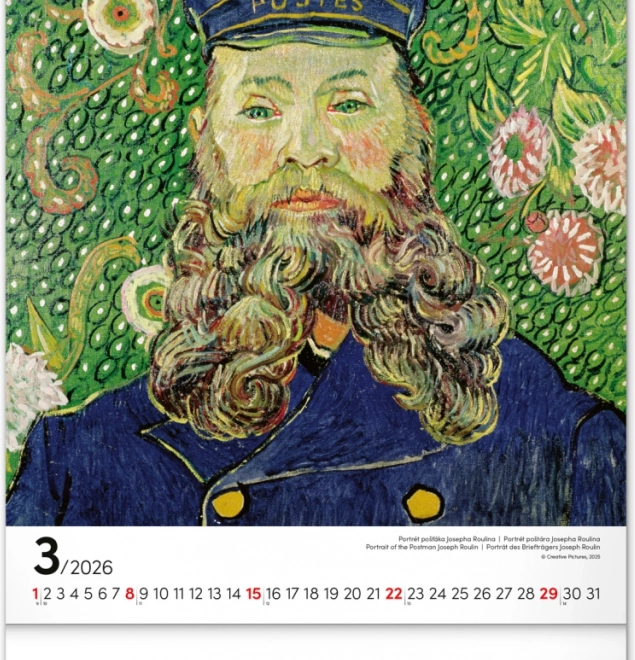 Calendrier mural Vincent van Gogh 2026