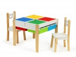 Holz-Kindermöbelset: Tisch und 2 Stühle ECOTOYS