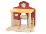 wooden train station with sound