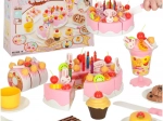 Pink birthday cake for slicing – kids set 75 pcs