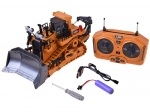 RC bulldozer with movable blade and remote control