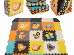Schuimrubberen educatieve puzzelmat met dieren 114 × 114 cm, 25 delen