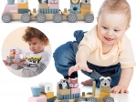 Houten speelgoed trein met blokjes en dierfiguurtjes Montessori
