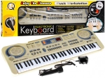 Beige keyboard for children with microphone and USB player