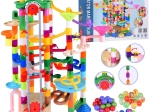Circuit à billes coloré avec ascenseur à chaîne électrique, 236 pièces