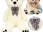 Plüschbär 100 cm Kruzzel – cremefarbener, kuscheliger Spielgefährte mit Schleife