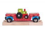 Bigjigs Rail wagon with tractor and two tracks