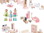Houten meubelset voor poppenhuis met gezinnetje 5-in-1