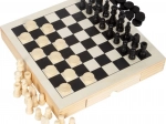 Wooden compact 3-in-1 chess set small foot