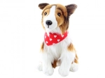 Jouet en peluche Colley à poil long avec foulard