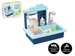 Blue Children's Dishwashing Sink with Battery Faucet
