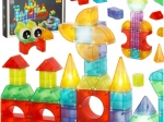 Magnetic building blocks with light-up elements 3D figures