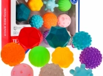 Set of 10 rubber sensory balls for children from 6 months and adults – anti-stress toys